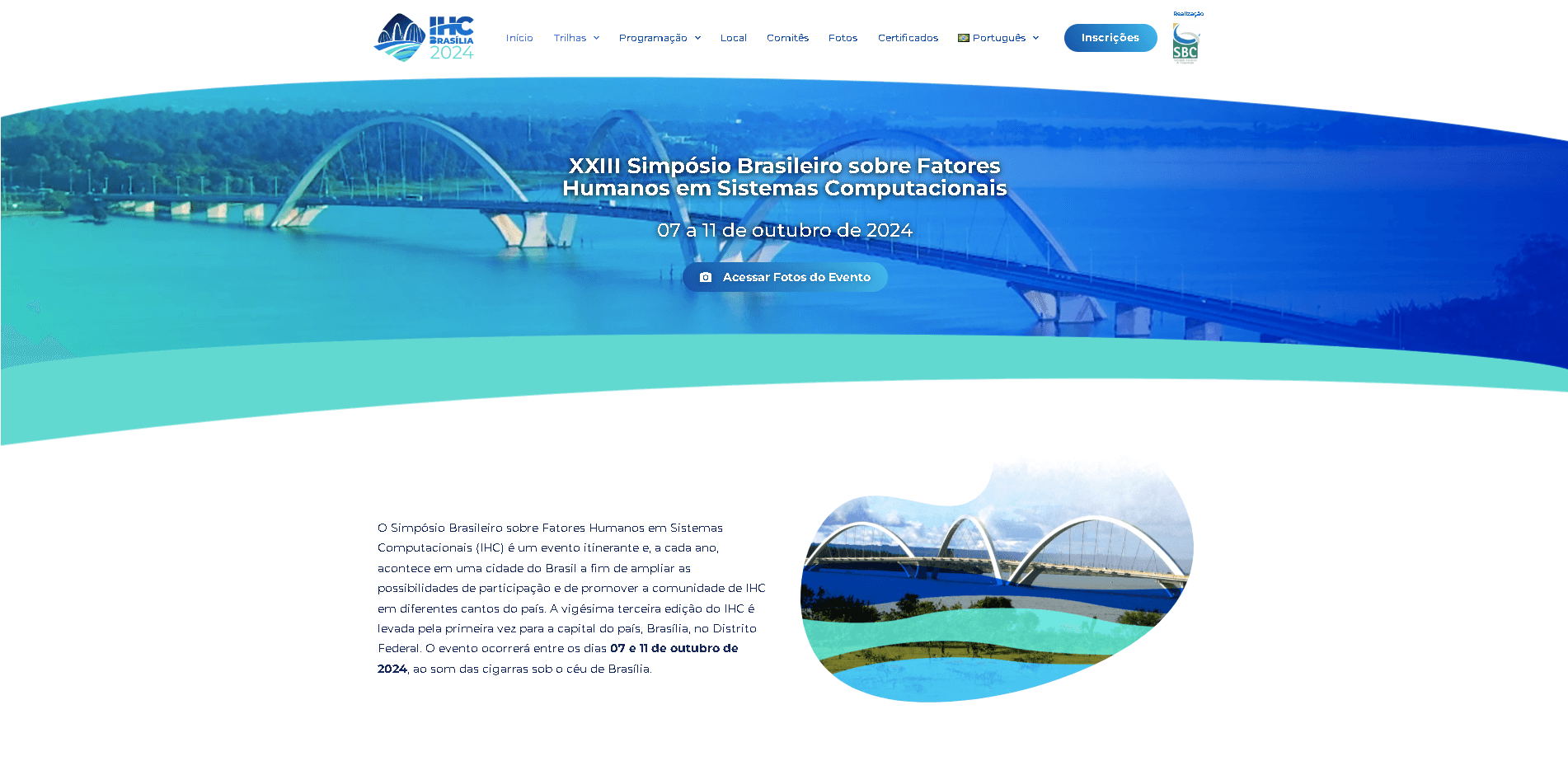 Home Page do IHC 2024